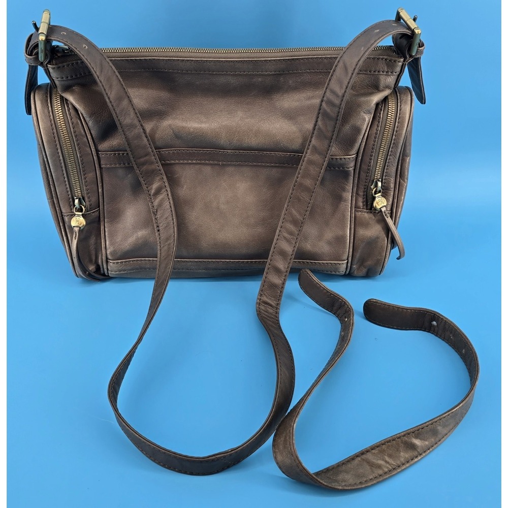 Hobo Founder Leather Convertible Shoulder Bag Beige 2 Straps Crossbody 5x13x10"‎